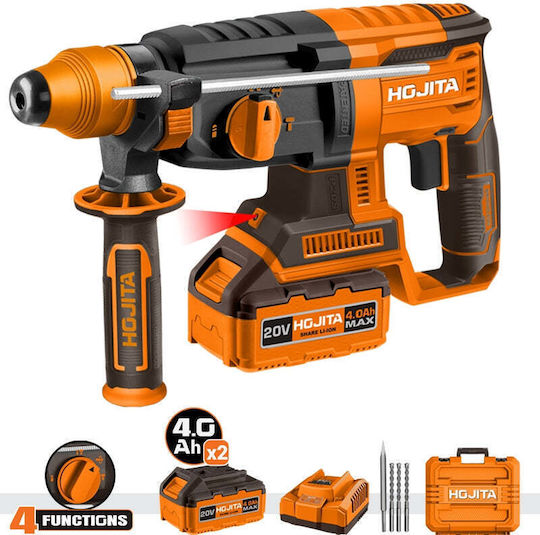 Hojita HJLM1B26 Impact Demolition Hammer Battery Brushless 20V 2x4Ah with Chuck SDS Plus 601007.0001