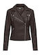 Gemma Women's Biker Artificial Leather Jacket for Winter Brown