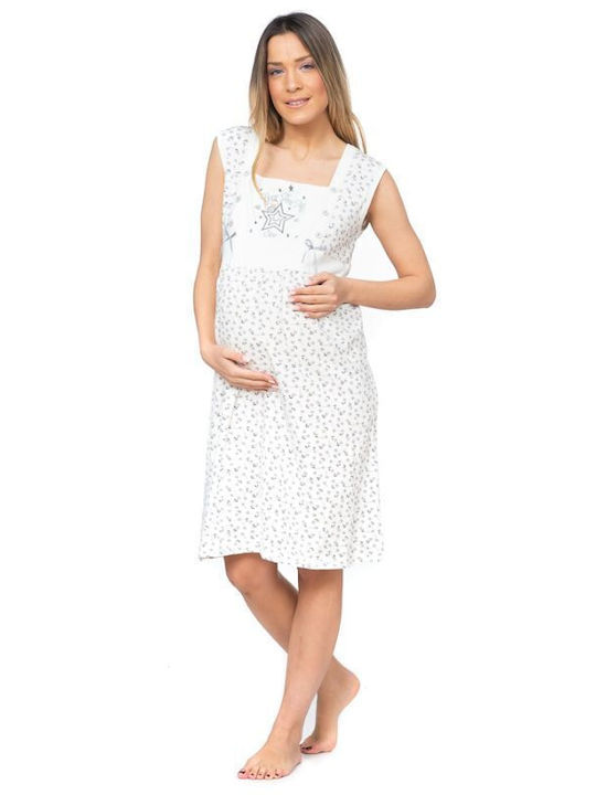 VIolet Nightgown Maternity & Nursing Ivory