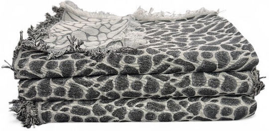 To megalo pazari Throws Set 3 Pcs Two Sides Chenille Black