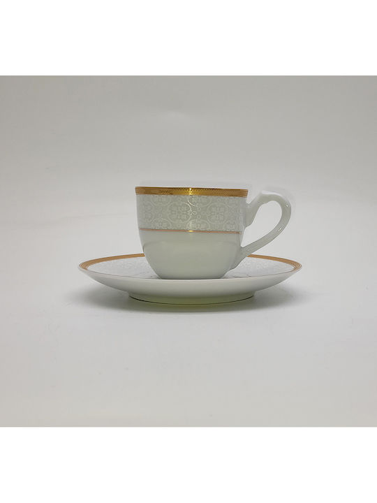 Christinholm Set Tassen Kaffee aus Porzellan Gold 6Stück