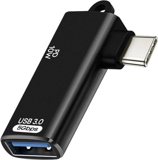 Linq Otg Usb To Usb-c Adapter Usb-c 10w Charge 5gbps Transfer Black