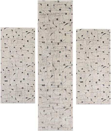 Balsan Cairo-s Giza 28002 Set Modern Schlafzimmer-Teppichsets Synthetisch,Polyester/Cotton/Leather Beige P621580 28002 3Stück
