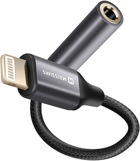 Swissten Lightning To 3.5mm Jack Audio Adapter iPhone Black