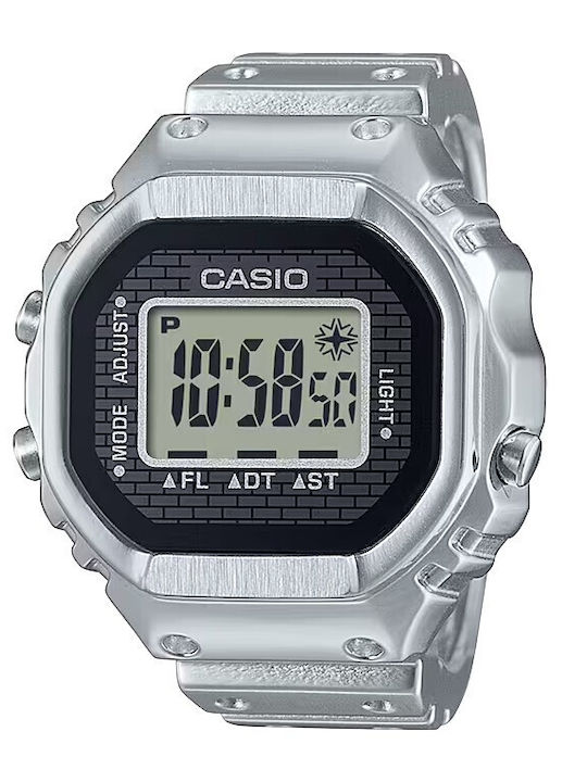Casio Дигитален Мъжки Часовник На Батерия Сребрист Стоманен Гривна