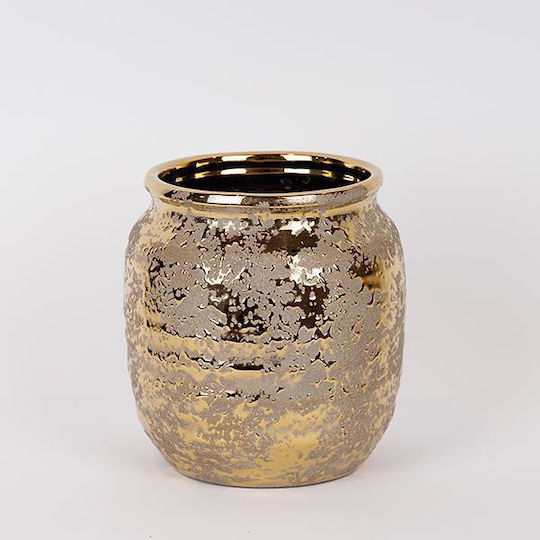 Planter Ceramic Gold 17x17x17.5cm.