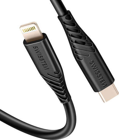 Swissten Usb-c To Lightning 30w Silicone Anti-kink Cable Black
