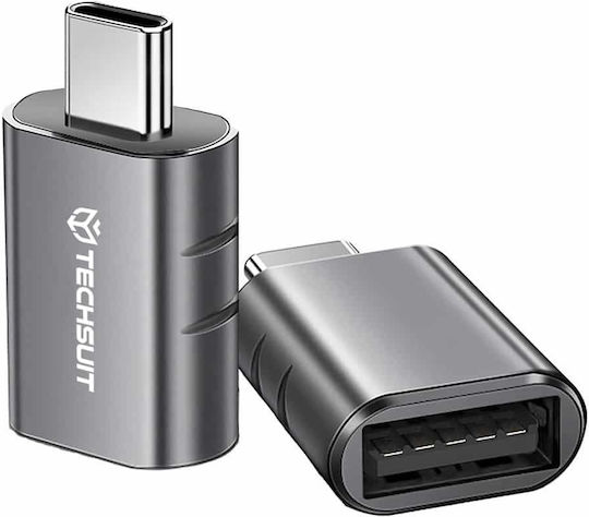 Techsuit Μετατροπέας USB-C / Thunderbolt 3 female σε Thunderbolt 3 female Γκρι 1τμχ