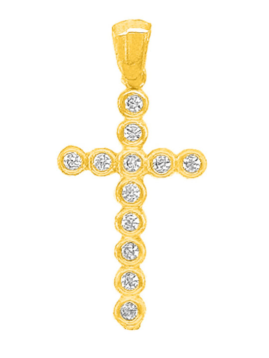 Dio Jewellery Lab Γυναικείος Σταυρός από Επιχρυσωμένο Ασήμι χωρίς Αλυσίδα