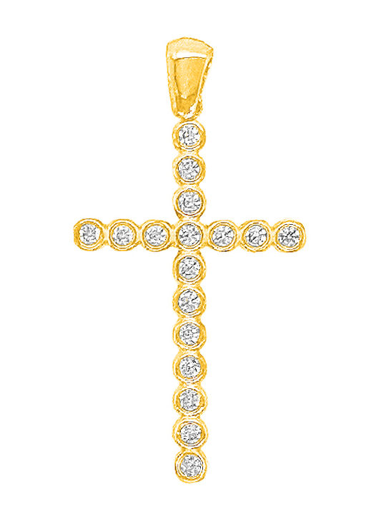 Dio Jewellery Lab Γυναικείος Σταυρός από Επιχρυσωμένο Ασήμι χωρίς Αλυσίδα
