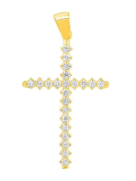 Dio Jewellery Lab Γυναικείος Σταυρός από Επιχρυσωμένο Ασήμι χωρίς Αλυσίδα