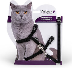 Vadigran Big Cat Котешко Седло И Каиш Черно 34-57см/120см
