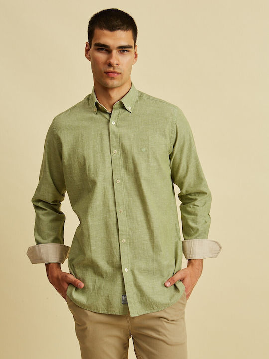 Dors Long-sleeved Cotton Shirt Green