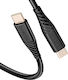 Swissten USB-C Мъжки Към USB-C Мъжки 60W Силиконов Анти-усукване Черен