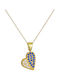 Dio Jewellery Lab Necklace with design Heart from Silver with Zircon