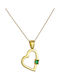 Dio Jewellery Lab Necklace with design Heart from Silver with Zircon