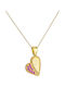 Dio Jewellery Lab Necklace with design Heart from Gold Plated Silver with Zircon