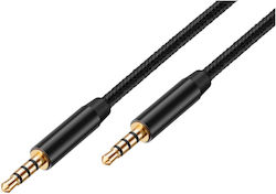 Avizar 3,5mm Klinkenkabel Goldbeschichtet Geflochtenes Nylon Anschlüsse 3m Schwarz