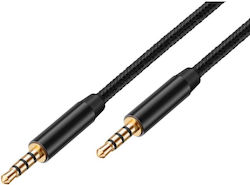 Avizar Audio Kabel 3,5mm Klinkenstecker Doppelstecker Männlich Bolaris 1,5 M Geflochtenes Schwarzes