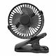 Siks Ventilator Portabil Cu Clip Pentru Birou Lounge Scaun Cărucior Reîncărcabil Baterie Usb Diametru 11 Cm 3 Viteze Negru