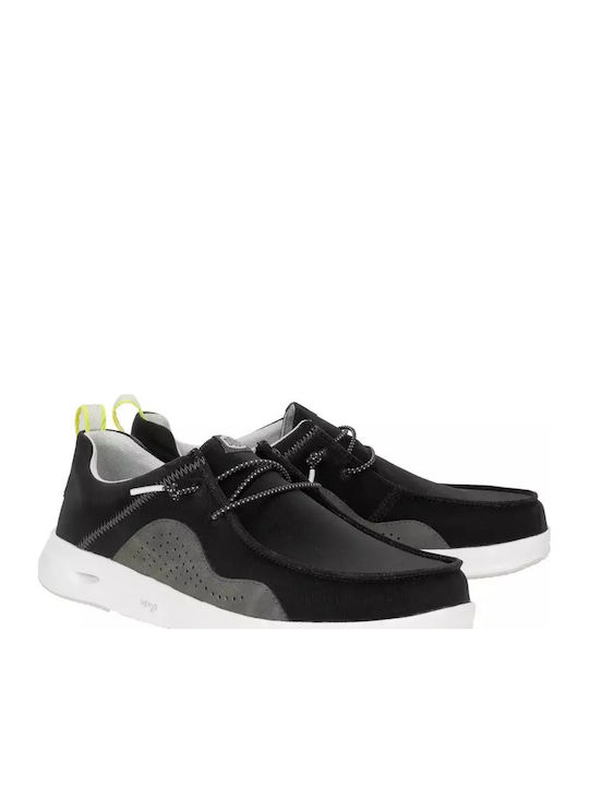 Wally Men's Boat Shoes Black Relaxed Fit