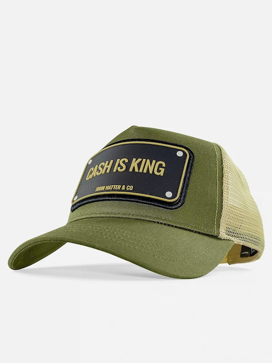 Cash Is King Green Jockey Cap Rubber Patch John Hatter & Co