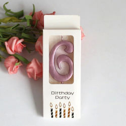 Nummer 6 Geburtstagskerzen Metallisiert Rose Gold 6cm Rosa Gold