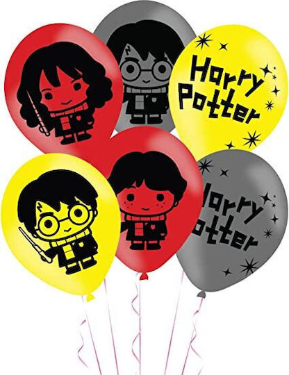 Set of 6 Balloons Latex Yellow 28cm