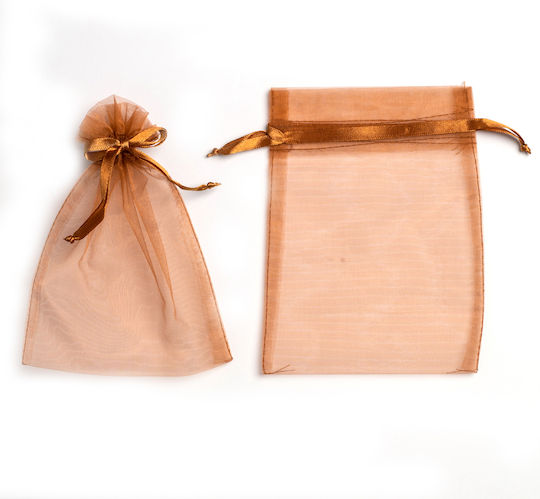Kyriacou Fabric Pouch for Gift Brown 12x17cm. 10pcs