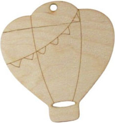 Aerostat Din Lemn 7cm Set/5 Natural