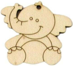 Elefant Din Lemn Set/6 5cm Natural