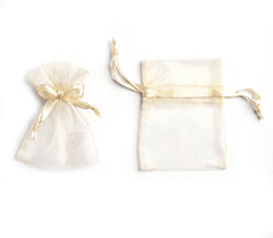 Organza Pouch With Ribbon 7.5x5 Cm Set Of 10 Pi...