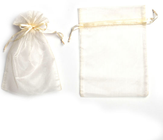 Πουγγί Οργάντζας Κορδελίτσα 17cm X 12cm Σετ 10τεμ Pouoxxxx-170125 Ιβουάρ