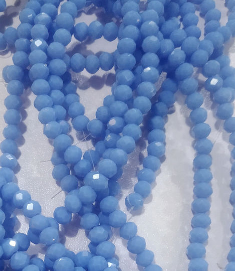 Beads Glass Crystal Per 100 Pieces 6mm Color Light Blue