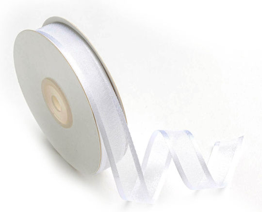 Organza Satin Ribbon Ouija 15mm 25m Jngxxxxx-x15x25 White