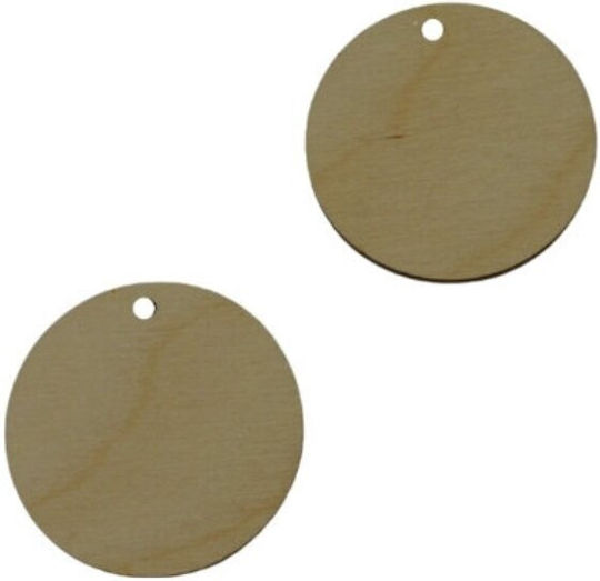 Wooden Circle Hole 5cm Set/6 Natural Plywood