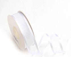 Κορδέλα Οργάντζα Σατέν Ούγια 25mm 25m Jngxxxxx-x25x25 Λευκό