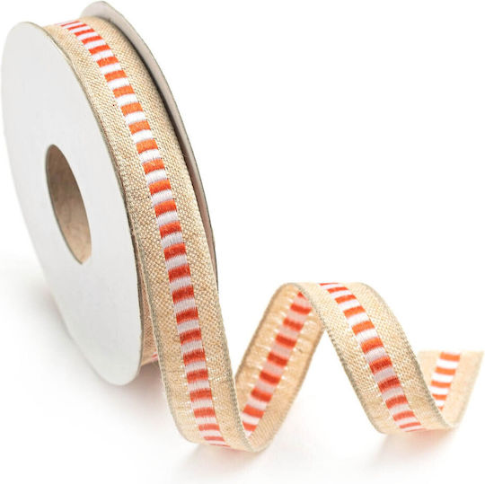 Eco-Friendly Striped Ribbon 15mm 10m Orange