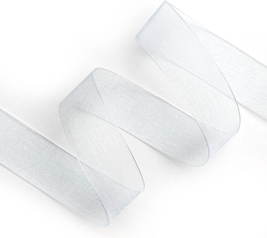 Organza-Band Soft Dünn Kante 25mm 50m Orgxxxxx-xx25x50 Silber