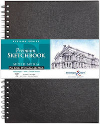 Stillman & Birn Σπιράλ Μπλοκ Mixed Media Epsilon 50 Φύλλα Hot Pressed 22,9x30,5cm 150gr