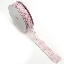 Lace Ribbon Knitted 22mm 10m Lacxxxxx-x22x10 Pink