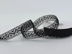 Lace Ribbon Knitted 22mm 10m Lacxxxxx-x22x10 Black