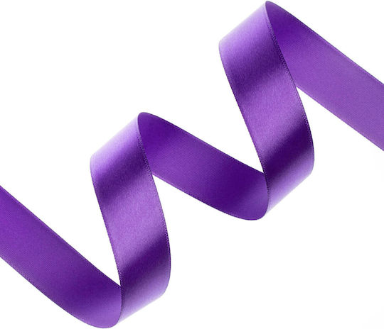 Satin Single Face Ribbon Organza 20mm 100m Purple