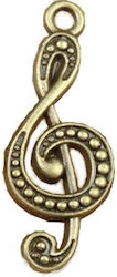Μεταλλικό Κλειδί Σολ Antique Bronze 26mm 6 Τεμάχια Μεταλλικό Κλειδί Σολ Antique Bronze 26mm 6 Τεμάχια