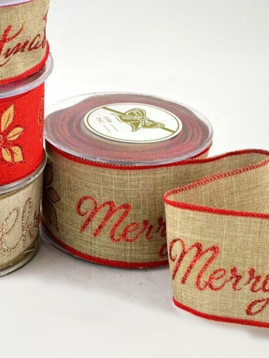 Weihnachtliche Farbband Stoff Merry Bunt 900x6.7cm 1Stück