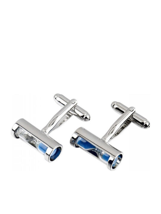 Epic Cufflink 11 Μανικετόκουμπα Σχήμα Κλεψύδρας Μπλε Ή Λευκή Άμμο