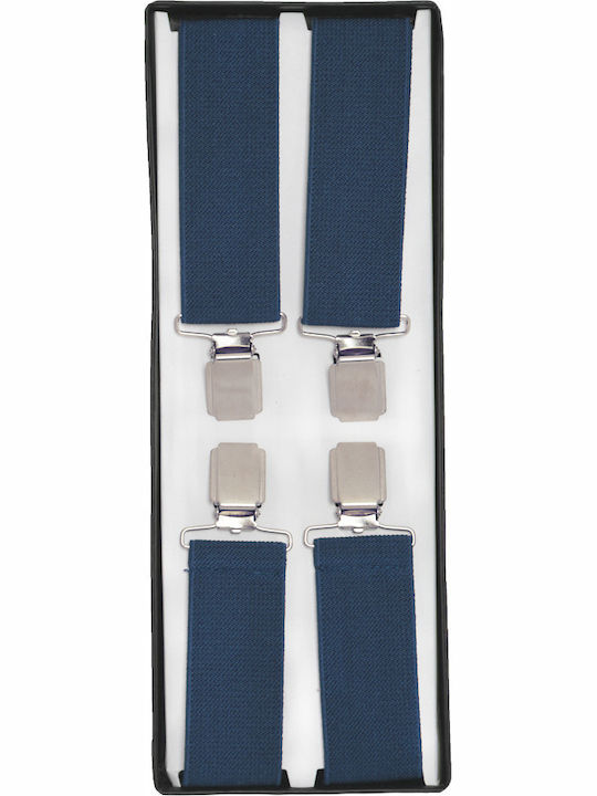 Men's Monochrome Grey-Blue Suspenders 35mm Width Elastic Length 120 Cm Adjustable Oem 30135