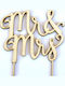 Holz Hochzeitstorten-Topper Mr & Mrs Kalligrafisch