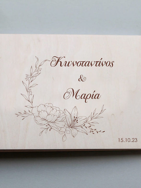 Holz Hochzeitswunschbuch Gravur W019 1 Stück
