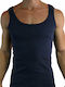 Wide Striped Cotton Blue Undershirt Giorgio